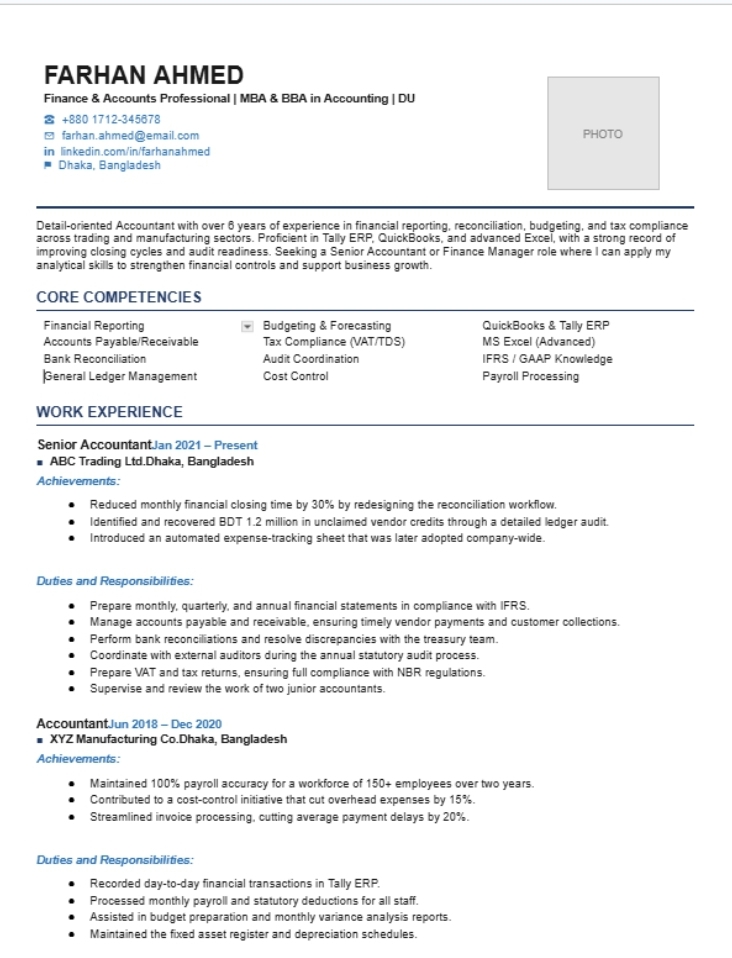 ২৭০+ প্রিমিয়াম ATS Friendly CV টেমপ্লেট 5